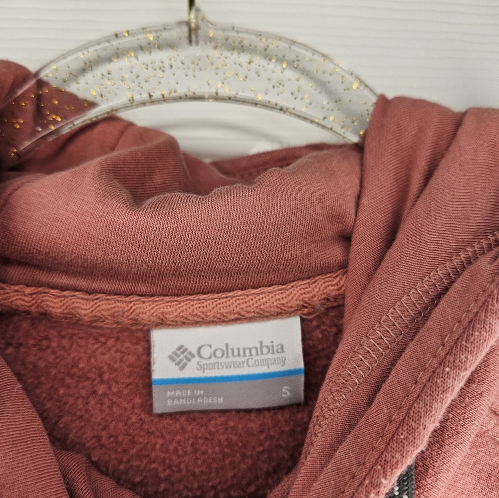 Columbia Hart Mountain Grapihc Hoodie Woman's Small Mauve outdoor pockets NWOT - Picture 5 of 6